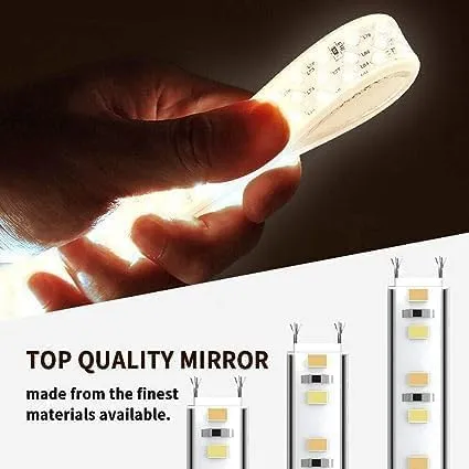 UNIQUE MIRROR led Wall Mirror with Touch Sensor for Bedroom, Living Room, Dining Room, Hallway, and Three Light Setting Modern led Mirror for Bedroom and Size (15x15).