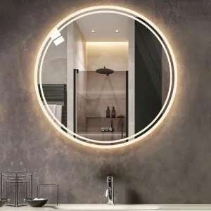 UNIQUE MIRROR led Wall Mirror with Touch Sensor for Bedroom, Living Room, Dining Room, Hallway, and Three Light Setting Modern led Mirror for Bedroom and Size (15x15).