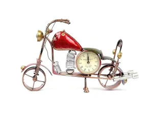 UPSHOP Decorative Vintage Wall Décor Bike with Clock Showpiece for Home Décor Made (18x6x12 INCHES)