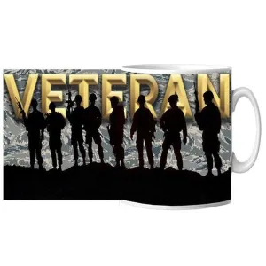 US Air Force Camo Veteran Soldiers Ceramic Mug 15 oz