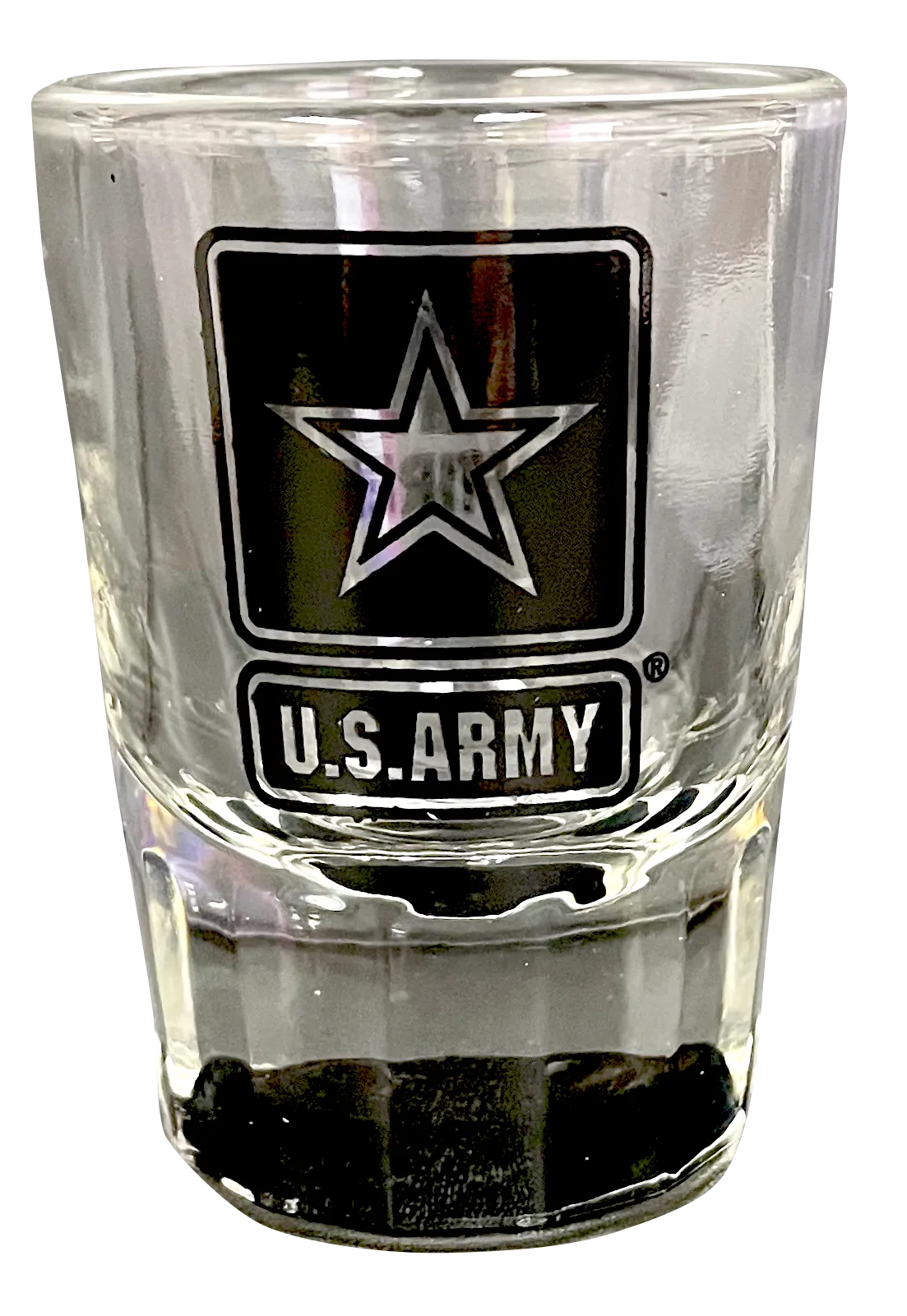 US Army Retired on 2 oz Clear Fluted Shot Glass