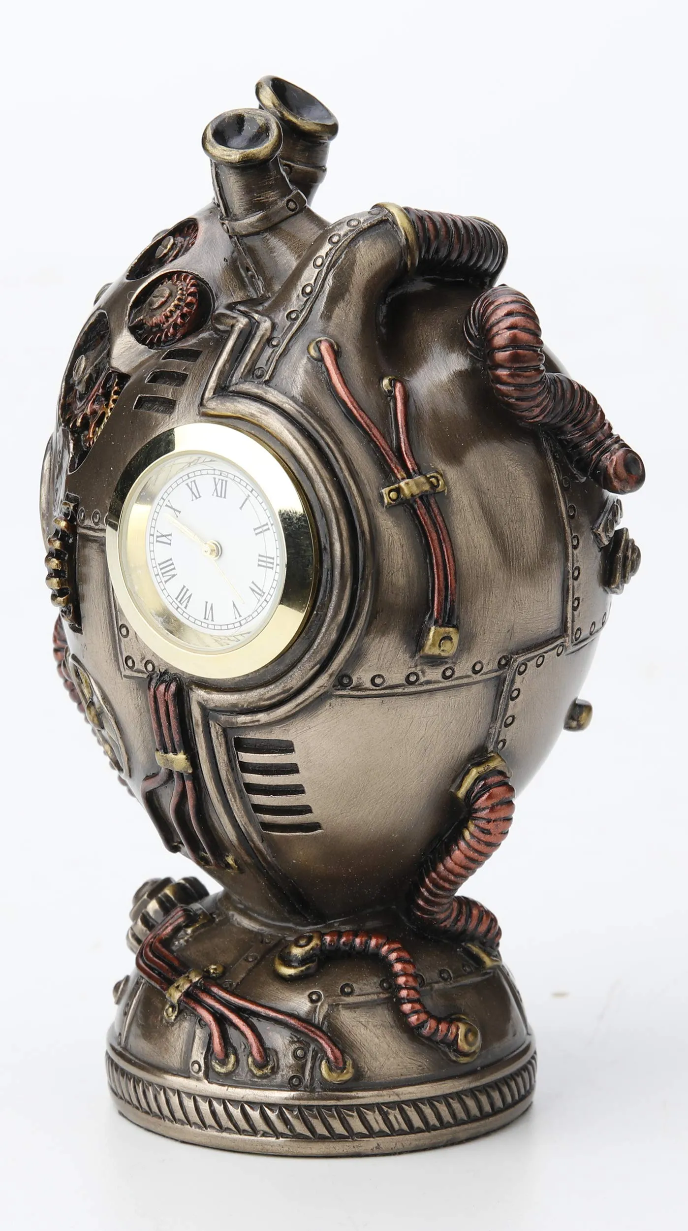Veronese Design 4 1/2 Inch Steampunk Heart Clock Cold Cast Resin Antique Bronze Finish Statue Home Decor