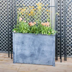 Vintage Zinc Tall Trough Planter