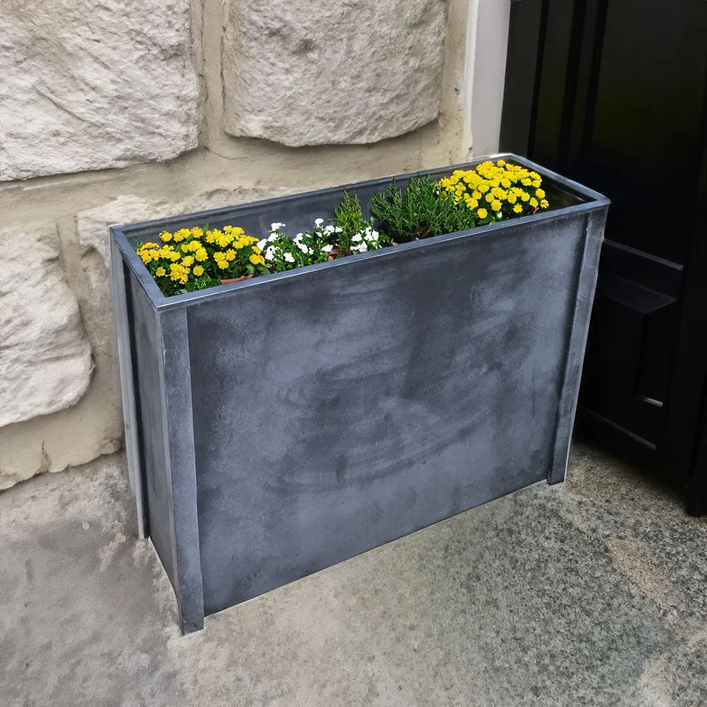 Vintage Zinc Tall Trough Planter