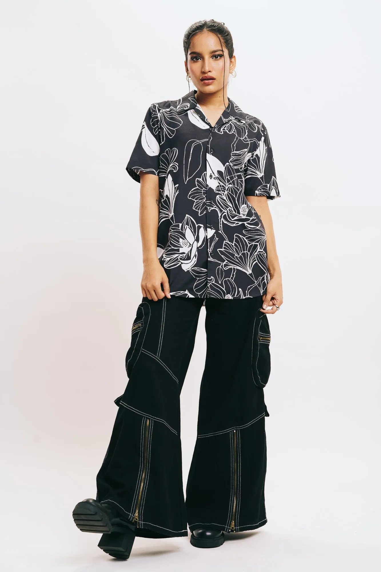 Women's Abstract Floral Shirt