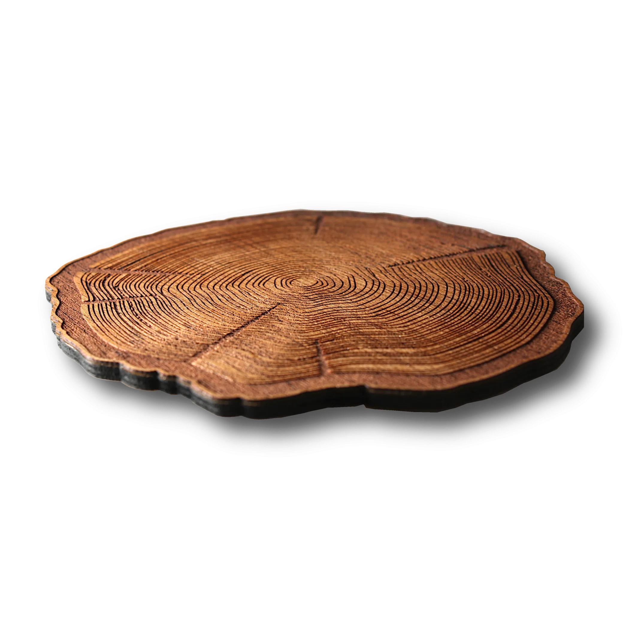 Wooden Coasters 4" (Tree Stump in Mahogany) 4-Pack