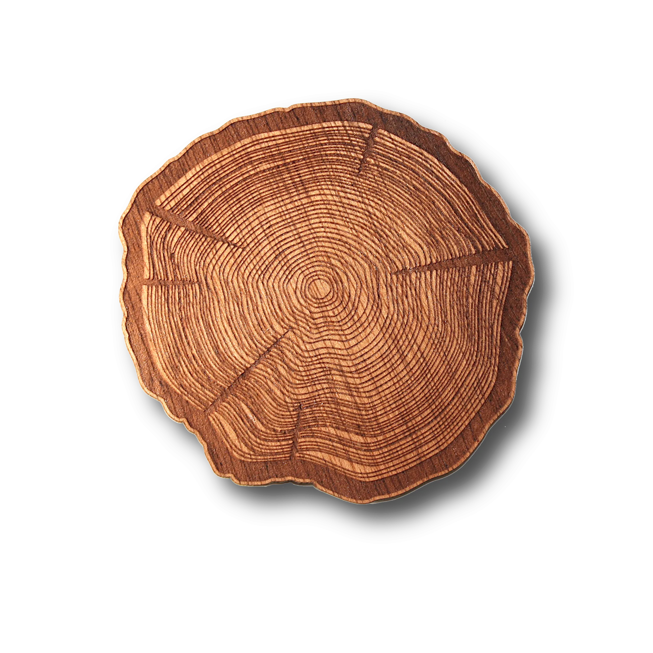 Wooden Coasters 4" (Tree Stump in Mahogany) 4-Pack